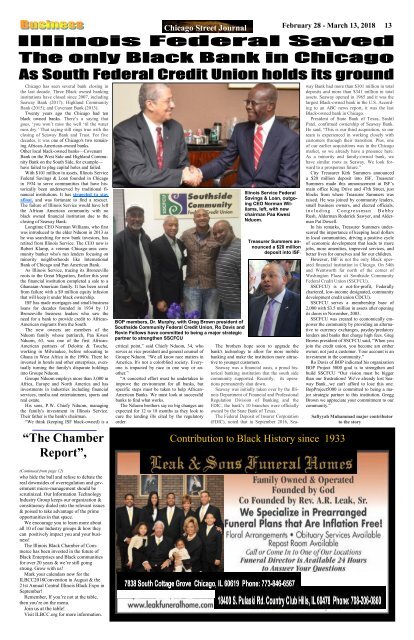 Black Genocide in Chicago - February 28, 2018 Edition of Chicago Street Journal.