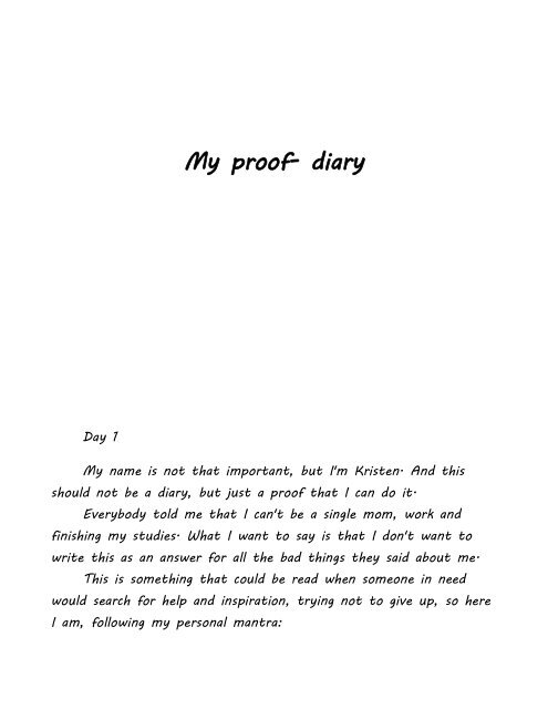 My proof- diary 1