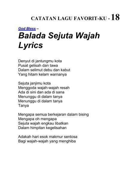 CATATAN LAGU kecil