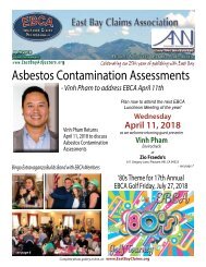 East Bay Claims Association News Network - April 2018