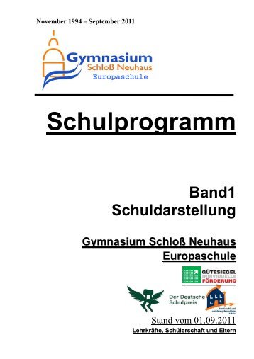 Band 1 - Gymnasium Schloß Neuhaus