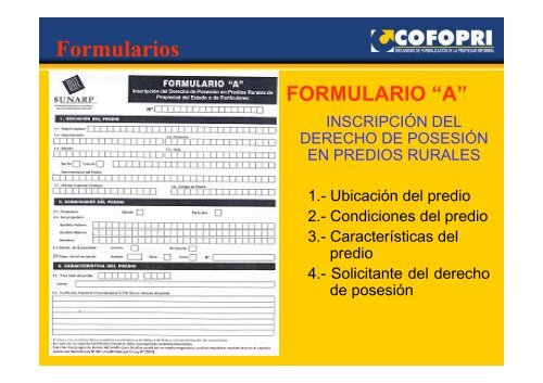 cofopri sanamiento legal de predios rurales vicente propiedad