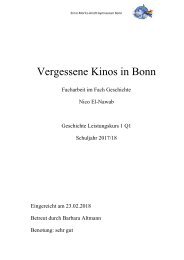 Vergessene Kinos in Bonn