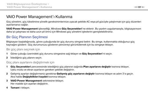 Sony VPCSB1C5E - VPCSB1C5E Mode d'emploi Turc