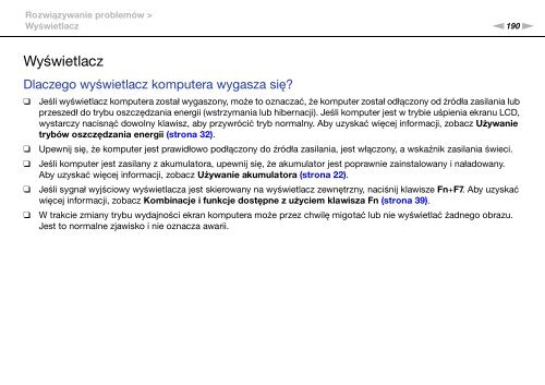 Sony VPCSB1C5E - VPCSB1C5E Mode d'emploi Polonais