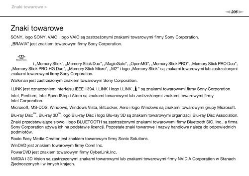 Sony VPCSB1C5E - VPCSB1C5E Mode d'emploi Polonais