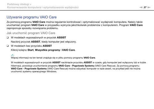 Sony VPCSB1C5E - VPCSB1C5E Mode d'emploi Polonais