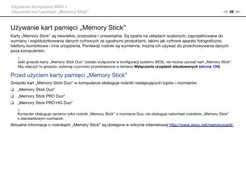 Sony VPCSB1C5E - VPCSB1C5E Mode d'emploi Polonais