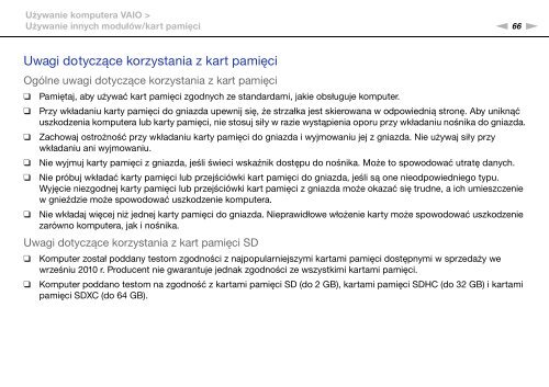 Sony VPCSB1C5E - VPCSB1C5E Mode d'emploi Polonais