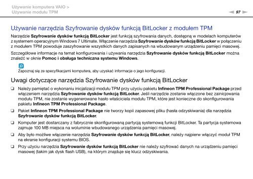 Sony VPCSB1C5E - VPCSB1C5E Mode d'emploi Polonais