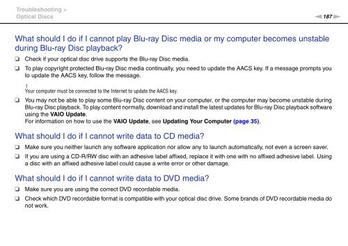 Sony VPCSB1C5E - VPCSB1C5E Mode d'emploi Anglais