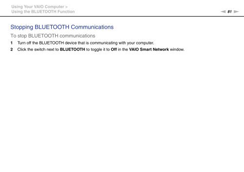 Sony VPCSB1C5E - VPCSB1C5E Mode d'emploi Anglais