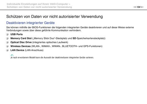 Sony VPCSB1C5E - VPCSB1C5E Mode d'emploi Allemand