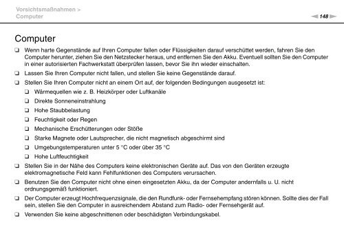 Sony VPCSB1C5E - VPCSB1C5E Mode d'emploi Allemand