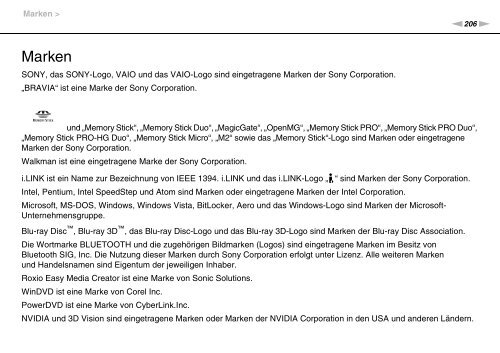 Sony VPCSB1C5E - VPCSB1C5E Mode d'emploi Allemand