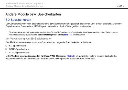 Sony VPCSB1C5E - VPCSB1C5E Mode d'emploi Allemand