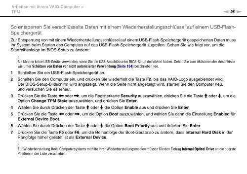 Sony VPCSB1C5E - VPCSB1C5E Mode d'emploi Allemand