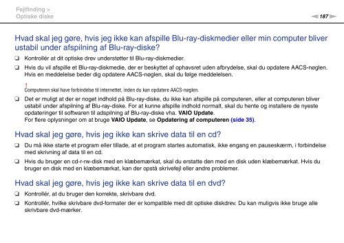 Sony VPCSB1C5E - VPCSB1C5E Mode d'emploi Danois