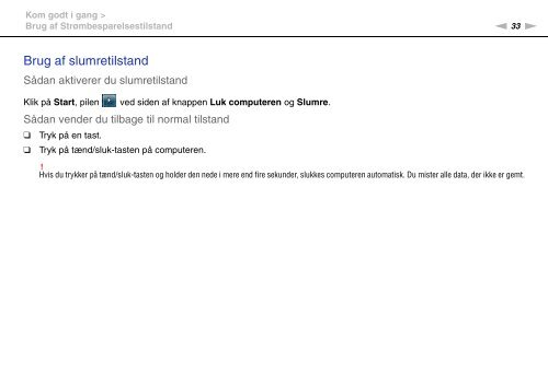 Sony VPCSB1C5E - VPCSB1C5E Mode d'emploi Danois