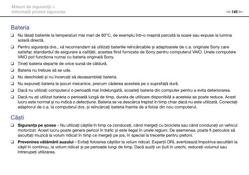 Sony VPCSB1C5E - VPCSB1C5E Mode d'emploi Roumain