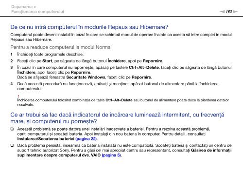 Sony VPCSB1C5E - VPCSB1C5E Mode d'emploi Roumain