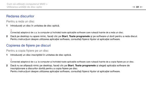 Sony VPCSB1C5E - VPCSB1C5E Mode d'emploi Roumain