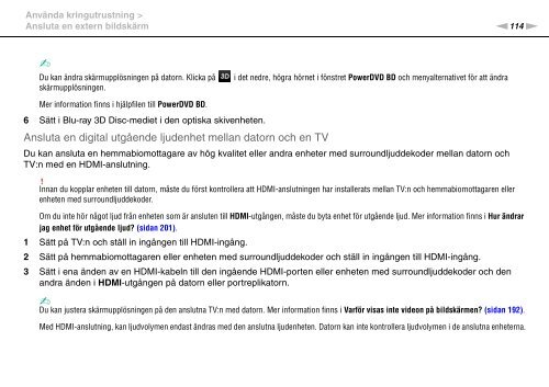 Sony VPCSB1C5E - VPCSB1C5E Mode d'emploi Su&eacute;dois