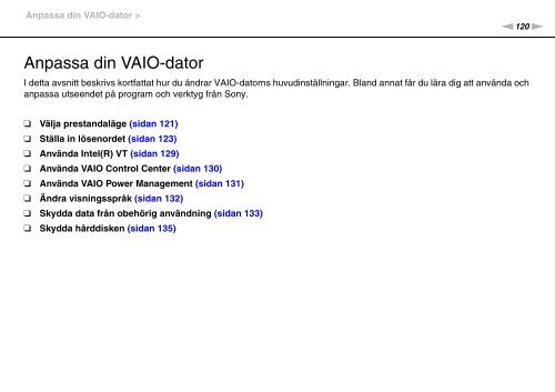 Sony VPCSB1C5E - VPCSB1C5E Mode d'emploi Su&eacute;dois