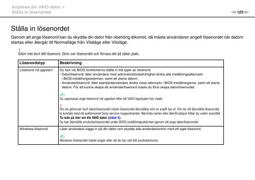 Sony VPCSB1C5E - VPCSB1C5E Mode d'emploi Su&eacute;dois