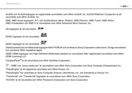 Sony VPCSB1C5E - VPCSB1C5E Mode d'emploi Su&eacute;dois