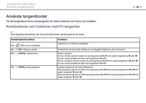 Sony VPCSB1C5E - VPCSB1C5E Mode d'emploi Su&eacute;dois