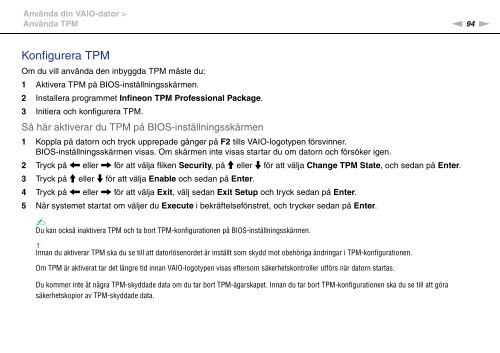 Sony VPCSB1C5E - VPCSB1C5E Mode d'emploi Su&eacute;dois