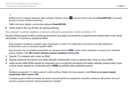 Sony VPCSB1C5E - VPCSB1C5E Mode d'emploi Slovaque