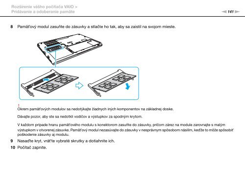 Sony VPCSB1C5E - VPCSB1C5E Mode d'emploi Slovaque