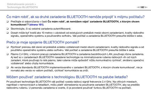 Sony VPCSB1C5E - VPCSB1C5E Mode d'emploi Slovaque