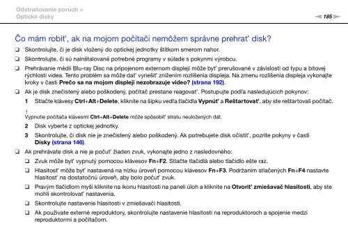 Sony VPCSB1C5E - VPCSB1C5E Mode d'emploi Slovaque