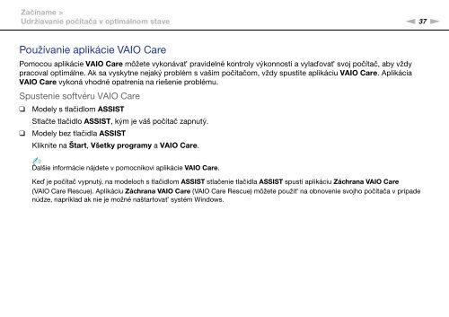 Sony VPCSB1C5E - VPCSB1C5E Mode d'emploi Slovaque