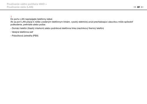 Sony VPCSB1C5E - VPCSB1C5E Mode d'emploi Slovaque