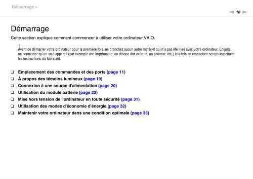 Sony VPCSB1C5E - VPCSB1C5E Mode d'emploi Fran&ccedil;ais