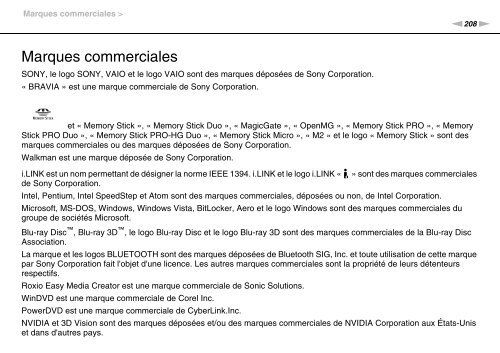 Sony VPCSB1C5E - VPCSB1C5E Mode d'emploi Fran&ccedil;ais