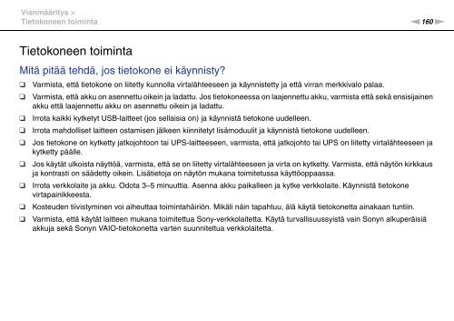 Sony VPCSB1C5E - VPCSB1C5E Mode d'emploi Finlandais