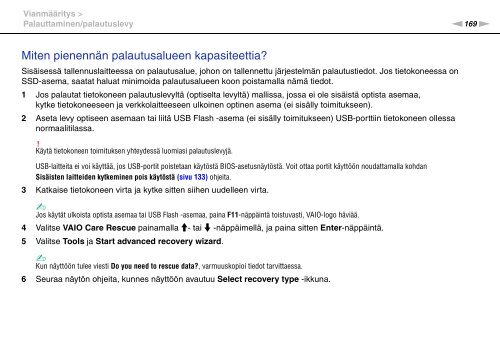 Sony VPCSB1C5E - VPCSB1C5E Mode d'emploi Finlandais