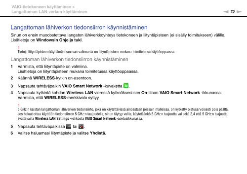 Sony VPCSB1C5E - VPCSB1C5E Mode d'emploi Finlandais