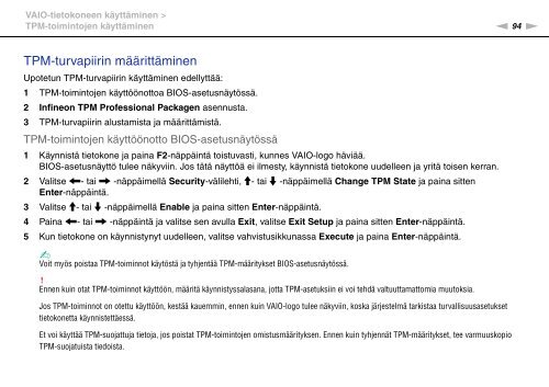 Sony VPCSB1C5E - VPCSB1C5E Mode d'emploi Finlandais