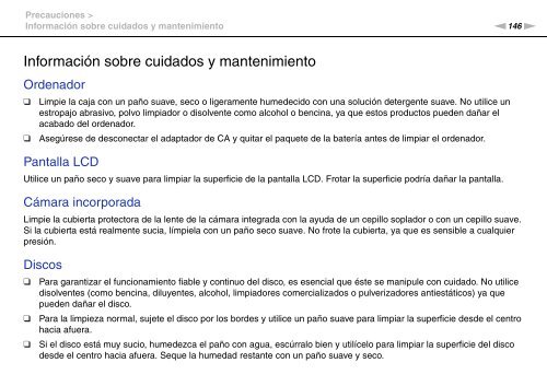 Sony VPCSB1C5E - VPCSB1C5E Mode d'emploi Espagnol