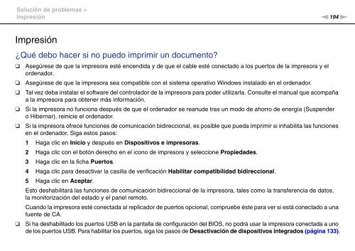 Sony VPCSB1C5E - VPCSB1C5E Mode d'emploi Espagnol