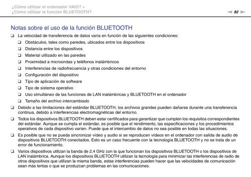 Sony VPCSB1C5E - VPCSB1C5E Mode d'emploi Espagnol