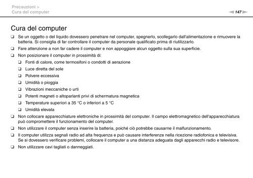 Sony VPCSB1C5E - VPCSB1C5E Mode d'emploi Italien