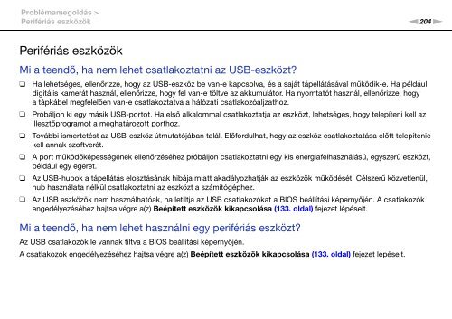 Sony VPCSB1C5E - VPCSB1C5E Mode d'emploi Hongrois