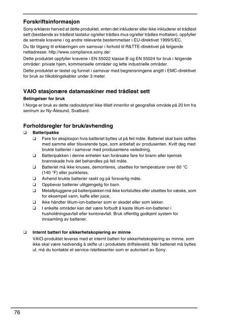 Sony VPCSB1C5E - VPCSB1C5E Documents de garantie Su&eacute;dois